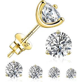 COZLANE 925 Sterling Silver Stud Earrings for Women Men Cubic Zirconia Diamond Earrings Studs Set Jewelry Gifts