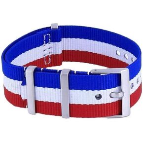 أحزمة ساعة من البوليستر - أحزمة ساعة من البوليستر بتصميم أعلام وطنية عسكرية كلاسيكية للرجال والنساء، مقاسات - 20 مم، 22 مم in Kuwait