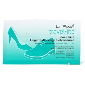 LA Fresh Travel Lite Pre-Moistened Shoe Shine Wipes Pack of 50 Individually Wrapped Streak-Free Cleaning Wipes Perfect For Use On Leather Convenient Size For On The Go