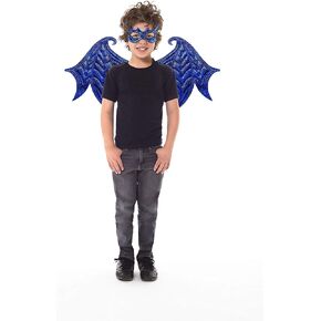 Little Adventures Reversible Dragon Mask and Wing Sets for Boys & Girls (Ages 3-8) (Blue)