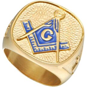 Jude Jewelers Stainless Steel Freemason Signet Style Masonic Ring