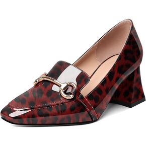 Joseywade Low Heels for Women Block Chunky Heels Slip On Toe Pumps Loafers 2.5" Closed Toe Slanted Heels Shoes