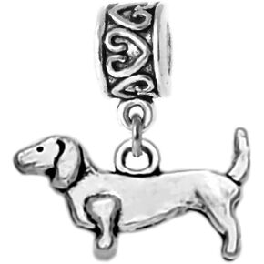 Dangle Dachshund Dog Charm Bead