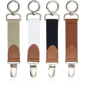 4Pcs Hat Clips for Travel on Bag, Elastic Cap Clips, Hat Holder for Travel Handbag Backpack Luggage, Hat Attacher Scarf Mitten Clips with Heavy Duty Clips, Style A