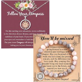 Shonyin Retirement Gifts for Women 2024 Coworker Leaving Gifts, Compass Bracelet You Will Be Missed Farewell Going Away Goodbye Gifts for Coworker Co Worker Friends Her Woman Manager Boss in Kuwait