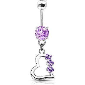 الحرية أزياء القلب 3 جوهرة الزهور التيتانيوم رمح البطن السرة خواتم 316L الفولاذ الجراحي in Kuwait