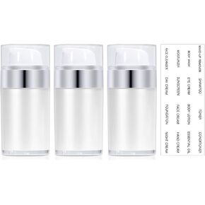 Wide Mouth Pump Bottle, Cosmetic Cream Pump Bottles Travel Size Dispenser Refillable Lotion Containers for Foundation, Shampoo (1 oz, White)