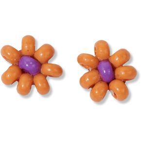 INK+ALLOY Daisy Small Beaded Post Earrings for Women, Tina Mini Stud Petite Flower Seed Bead Boho Earrings, Handmade Jewelry for the Modern Bohemian