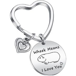 JIUSHUN Guinea Pig Jewelry For Guinea Pig Lovers Keychain Valentine's Day Keychain For Girlfriend Gift