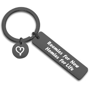 PLITI Roomie Keychain Roomies for Now Homies for Life College Graduation Gifts Best Friend College Roommate Key rings Gift