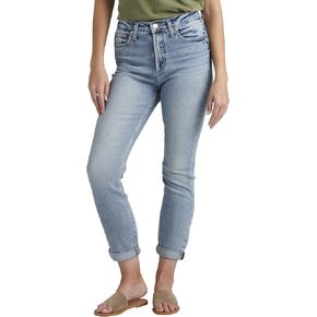 شركة Silver Jeans Co. بنطال جينز بوي فريند عالي الارتفاع للسيدات من التسعينيات