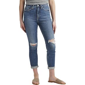 Silver Jeans Co. Women's 90s Boyfriend High Rise Slim Leg Jeans