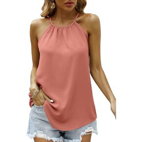 Aokosor Womens Halter Tops Sleeveless Summer Tank Tops Casual Racerback Cami