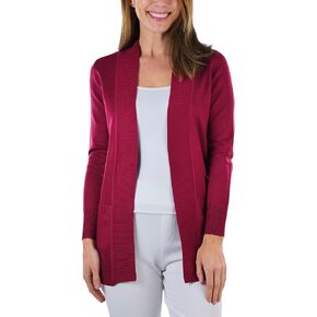 ToBeInStyle Women's Long Sleeve Rib Banded Open Sweater Cardigan
