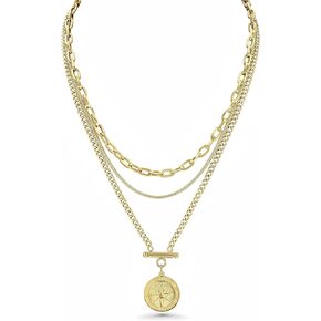 Layering Necklaces for Women, Gold Pendant Necklace for Women, Gold Necklaces for Women Trendy, Dainty Necklace for Women, 18k Gold Necklace, Gold Layered Necklaces for Women, Necklaces for Teen