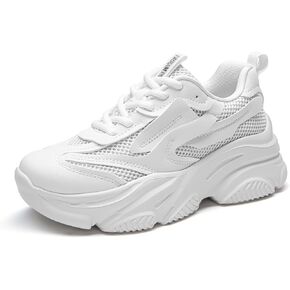 DREAM PAIRS Women's Platform Chunky Fashion Sneakers Jaxon Walking Lace-Up Comfortable Dad Sneakers Workout Sport Work Casual Tennis Shoes