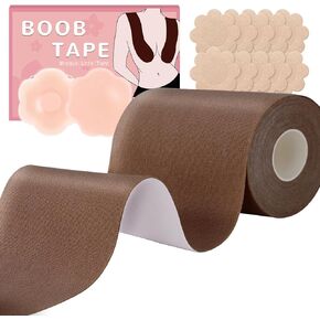 BEWTEIM Boobtape لرفع الثدي، شريط حمالة الصدر، أشرطة الدانتيل لرفع الثدي، أشرطة الثدي رفع الأشرطة الدانتيل نمط الأزهار كريم مع أغطية سيليكون قابلة لإعادة الاستخدام فطائر اللحم الحلمة