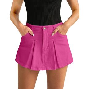 luvamia Skorts for Woman High Waisted Denim Shorts Trendy Jean Skort Skirt Country Concert Outfits Western Y2K Summer
