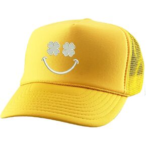 Irish Smiley Clover Trucker Hat Embroidered Adult Baseball Cap Adjustable Snapback