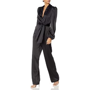 KENDALL + KYLIE womens Bell Sleeve Belted Jumpsuit