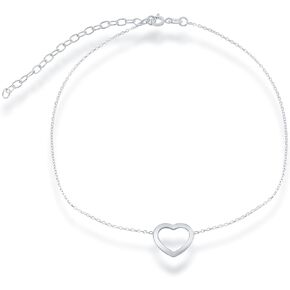 Beaux Bijoux Sterling Silver 12" + 3" Italian Open Heart Choker Necklace