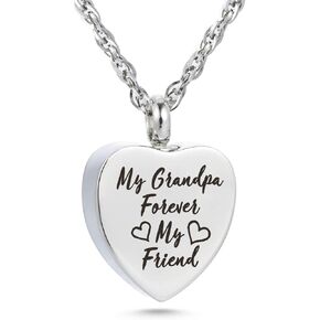 Forever My Friend Urn Necklace for Ashes Cremation Jewelry Fillable Necklace Stainless Steel Memorial Necklace