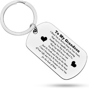 Grandson Keychain Inspirational Gifts for Grandson from Grandmother Grandparents Grandson Graduation Gifts Birthday Gift to My Grandson Gifts Inspirational Gift for Boys from Grandparent