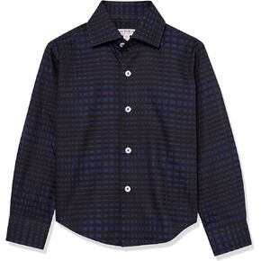 Isaac Mizrahi Boys' Slim Fit Box Pattern Button Down Shirt