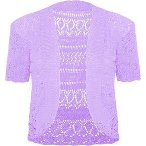 Gal Moda | Short Sleeve Shrug for Women’s | Short Cardigan Bolero Jacket Sweater Dress Cover up | Crochet Knitted Shrug