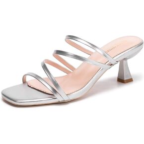 Frank Mully Women's Strappy Heels Comfortable Kitten-Heels Sandals Suqare Open Toe Cute Wedding Party Evening Prom Dress Pump Sandals Shoes