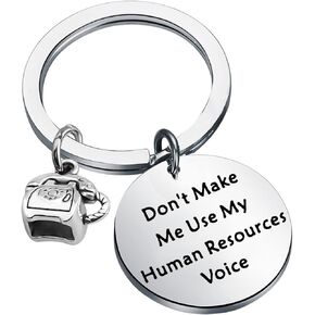 ENSIANTH Human Resources Gift Don’t Make Me Use Human Resources Voice keychain HR Manager Gift Coworker Gift