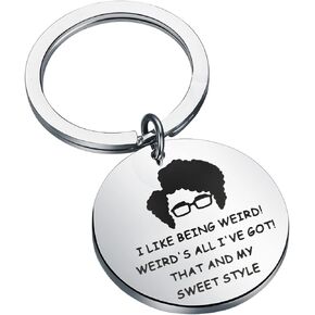 FAADBUK IT Crowd Inspired Keychain Moss Fans Gift Moss Quote Gift I Like Being Weird