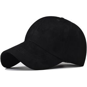 Women's Men's Suede Baseball Cap Faux Suede Leather Classic Adjustable Plain Hat Quality Baseball Cap Sun Hat