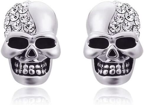 13 Pairs Stainless Steel Punk Y2K Black Dangle Earrings for Men, Skull Screw Cone etc Huggie Hoop Long Chain Piercing Hoop Earrings Set for Unisex in Kuwait