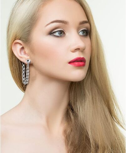 13 Pairs Stainless Steel Punk Y2K Black Dangle Earrings for Men, Skull Screw Cone etc Huggie Hoop Long Chain Piercing Hoop Earrings Set for Unisex in Kuwait