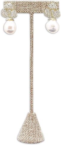 TheDisplayGuys - 4-3/4" T-Bar Jewelry Display Tower - Beige Linen - Earrings Holder/Bracelet Stand (Single) in Saudi Arabia