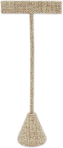 TheDisplayGuys - 4-3/4" T-Bar Jewelry Display Tower - Beige Linen - Earrings Holder/Bracelet Stand (Single) in Saudi Arabia