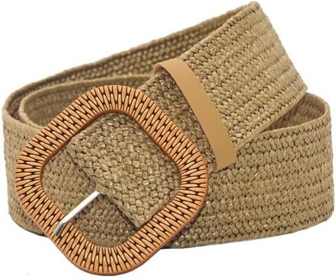 Womens Elastic Straw Rattan Waist Band Fashion Straw Woven Boho Ladies Braided Belt for Dress in Saudi Arabia