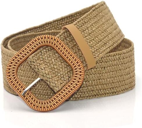 Womens Elastic Straw Rattan Waist Band Fashion Straw Woven Boho Ladies Braided Belt for Dress in Saudi Arabia