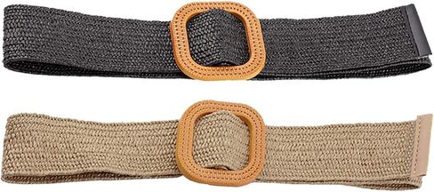 Womens Elastic Straw Rattan Waist Band Fashion Straw Woven Boho Ladies Braided Belt for Dress in Saudi Arabia