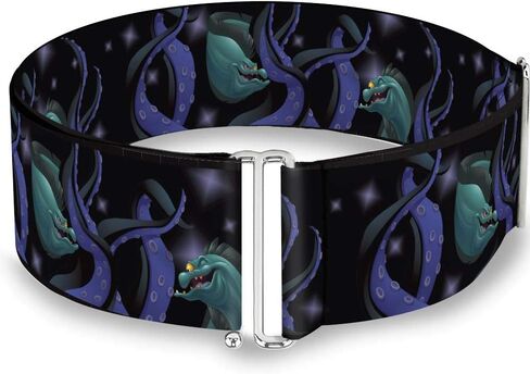 Buckle-Down Belt Women's Cinch Flotsam Jetsam Swimming In Ursulas Tentacles Black Purples Available In Adjustable Sizes in Kuwait