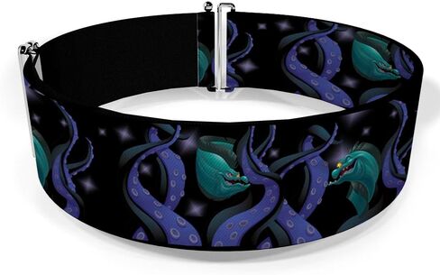Buckle-Down Belt Women's Cinch Flotsam Jetsam Swimming In Ursulas Tentacles Black Purples Available In Adjustable Sizes in Kuwait