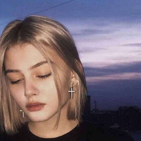 Sllaiss 925 فضة الصليب استرخى أقراط للرجال النساء للجنسين الفضة الصليب قرط متدلي أقراط كول إسقاط مجوهرات المسيحية in Kuwait