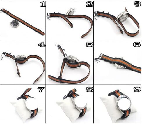 أحزمة ساعة من البوليستر - أحزمة ساعة من البوليستر بتصميم أعلام وطنية عسكرية كلاسيكية للرجال والنساء، مقاسات - 20 مم، 22 مم in Kuwait