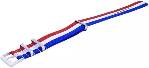 أحزمة ساعة من البوليستر - أحزمة ساعة من البوليستر بتصميم أعلام وطنية عسكرية كلاسيكية للرجال والنساء، مقاسات - 20 مم، 22 مم in Kuwait