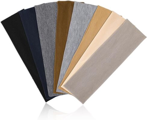 8PCS Sweat Bands Headbands, Non Slip Sweat Bands Headbands, Unisex Simple Square Sport Headband Elastic Soft Cotton Head Bands for Workout Yoga Running Sports in Kuwait