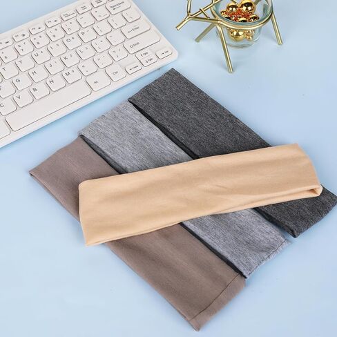 8PCS Sweat Bands Headbands, Non Slip Sweat Bands Headbands, Unisex Simple Square Sport Headband Elastic Soft Cotton Head Bands for Workout Yoga Running Sports in Kuwait
