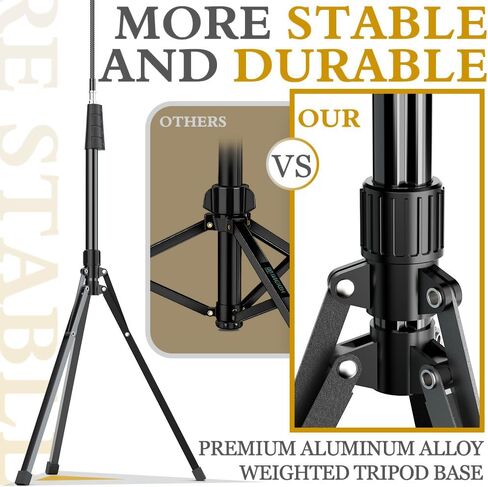 Eicaus 62'' Cell Phone Tripod Stand, Travel Camera Tripod &Selfie Stick Tripod with Remote Perfect for Live Streaming/Video Recording, Tripod for iPhone/Android/Projector with Phone Holder in Kuwait