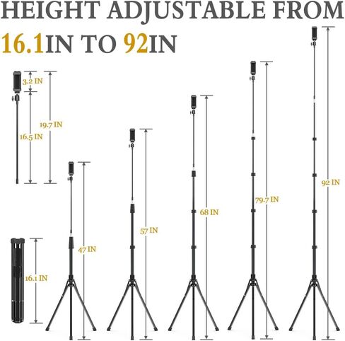 Eicaus 62'' Cell Phone Tripod Stand, Travel Camera Tripod &Selfie Stick Tripod with Remote Perfect for Live Streaming/Video Recording, Tripod for iPhone/Android/Projector with Phone Holder in Kuwait