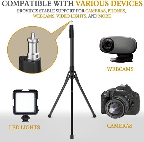 Eicaus 62'' Cell Phone Tripod Stand, Travel Camera Tripod &Selfie Stick Tripod with Remote Perfect for Live Streaming/Video Recording, Tripod for iPhone/Android/Projector with Phone Holder in Kuwait